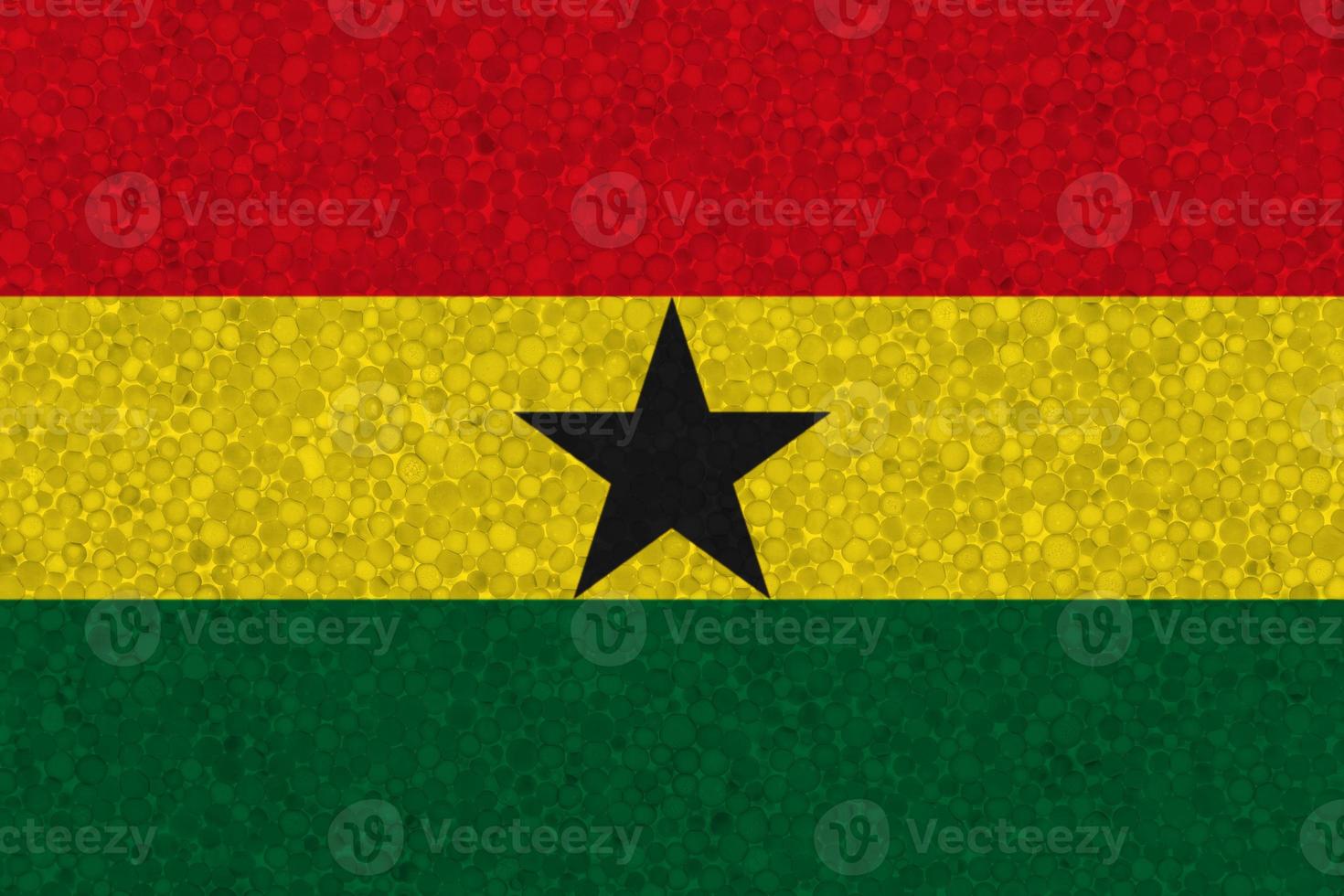 Flag of Ghana on styrofoam texture photo