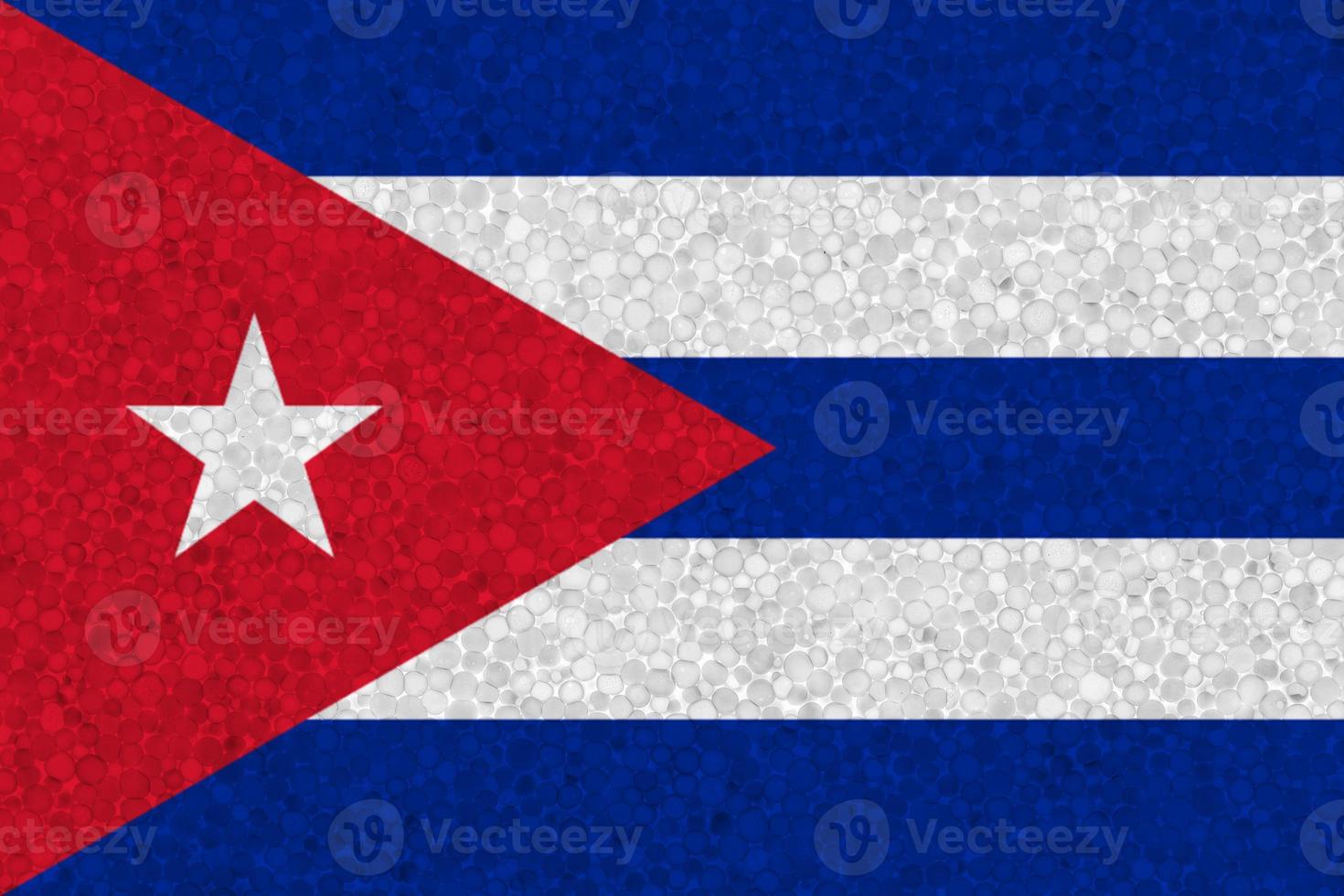 Flag of Cuba on styrofoam texture photo