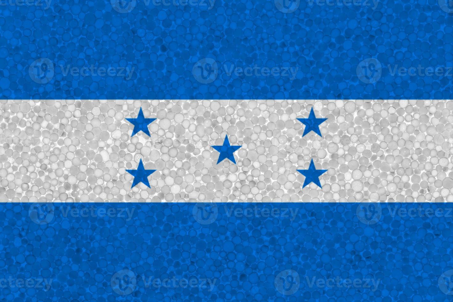 bandera de honduras en textura de espuma de poliestireno foto