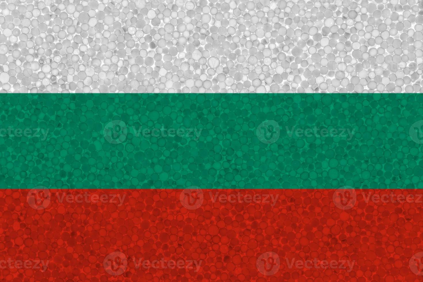 Flag of Bulgaria on styrofoam texture photo