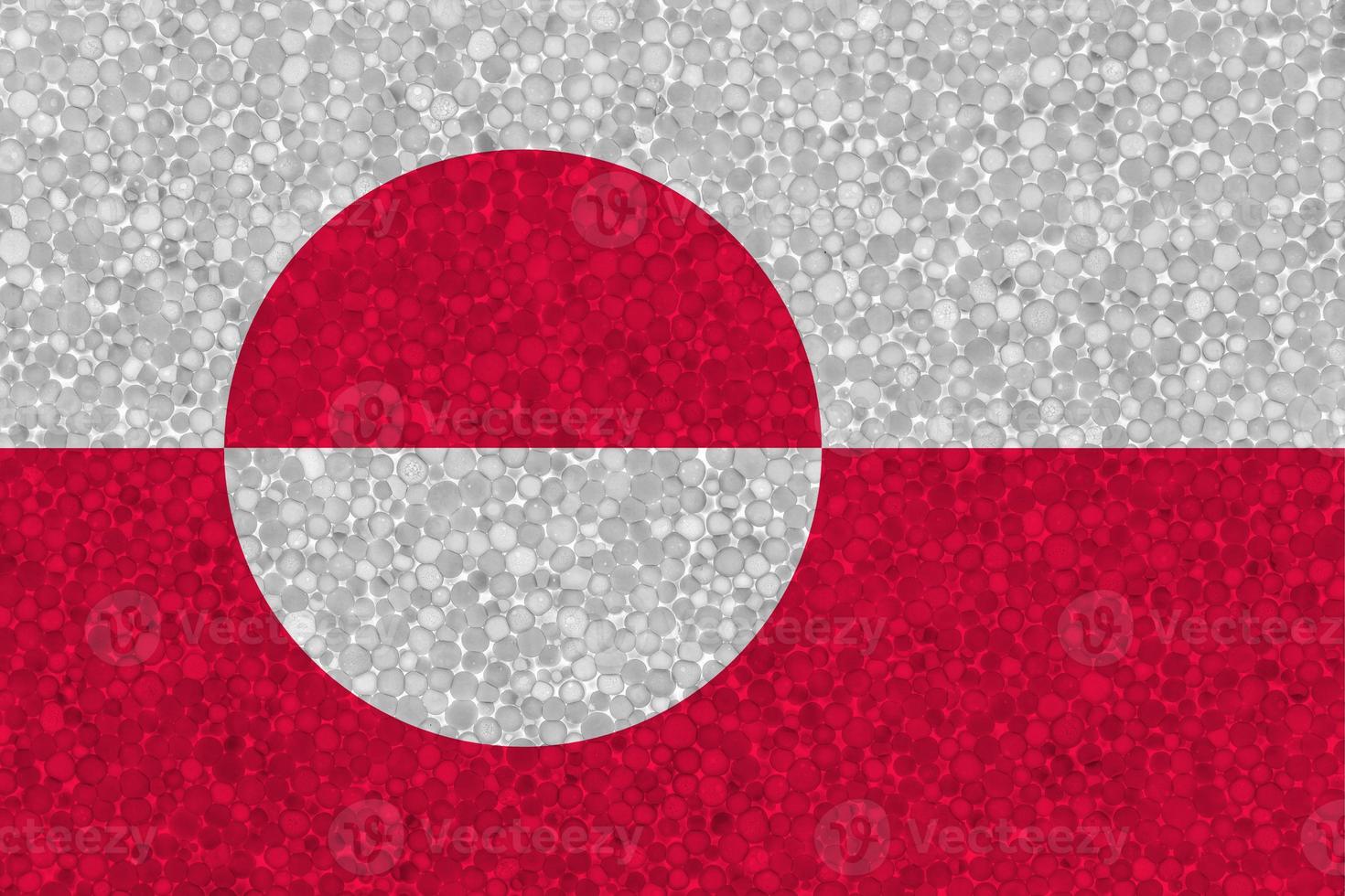 Flag of Greenland on styrofoam texture photo