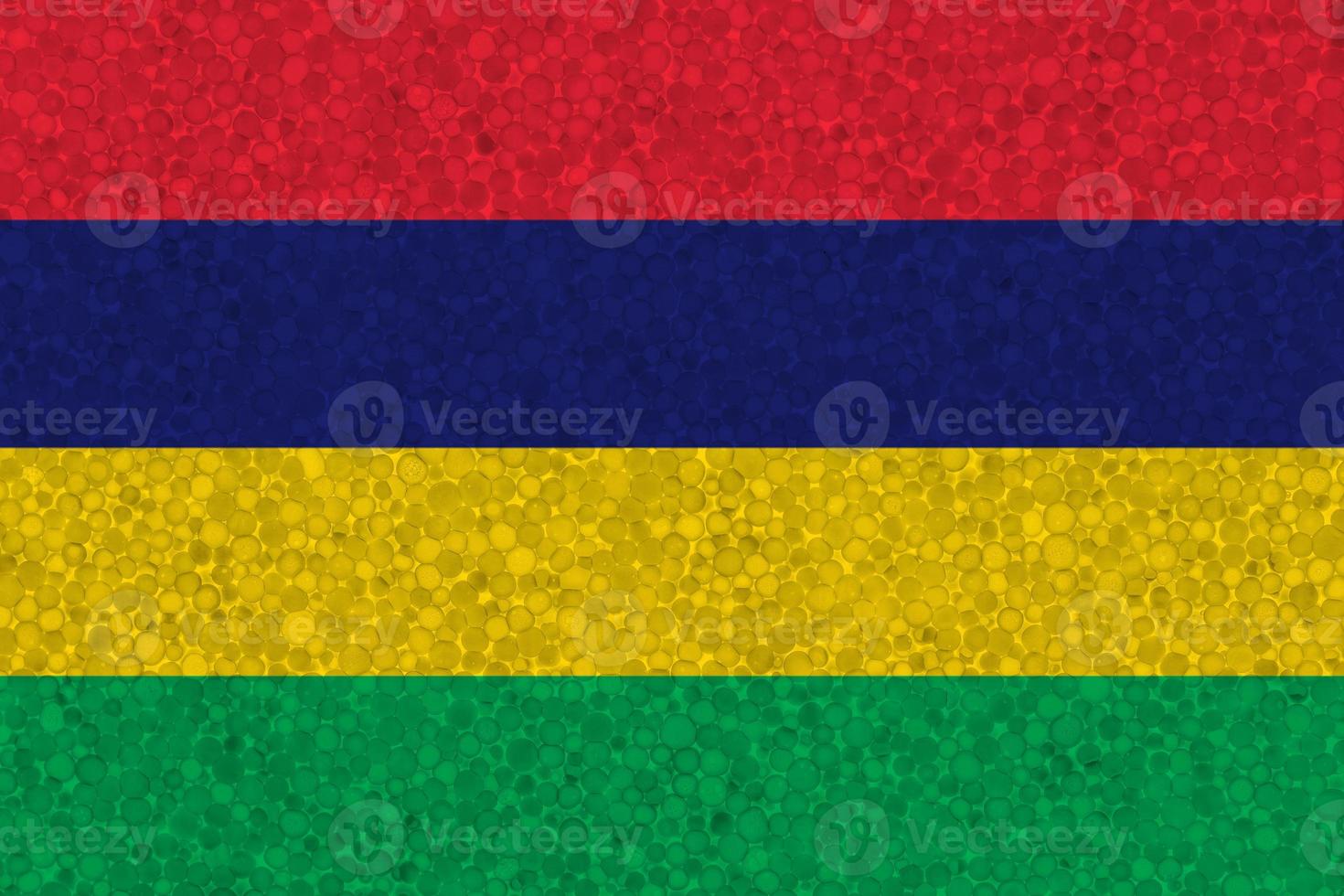 Flag of Mauritius on styrofoam texture photo