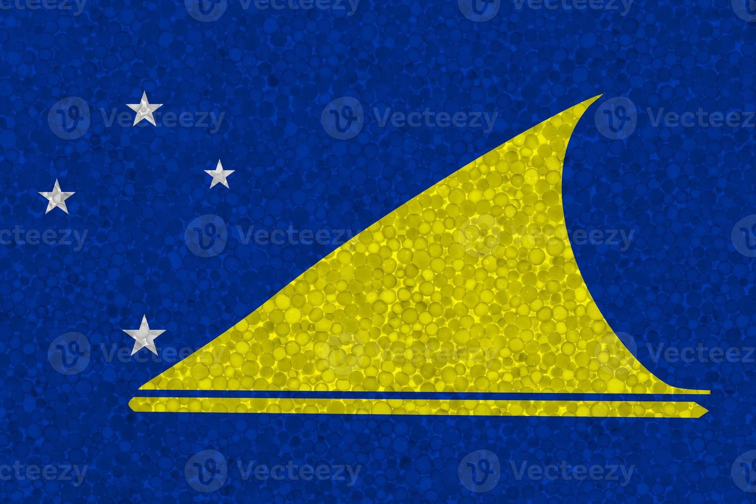 Flag of Tokelau on styrofoam texture photo