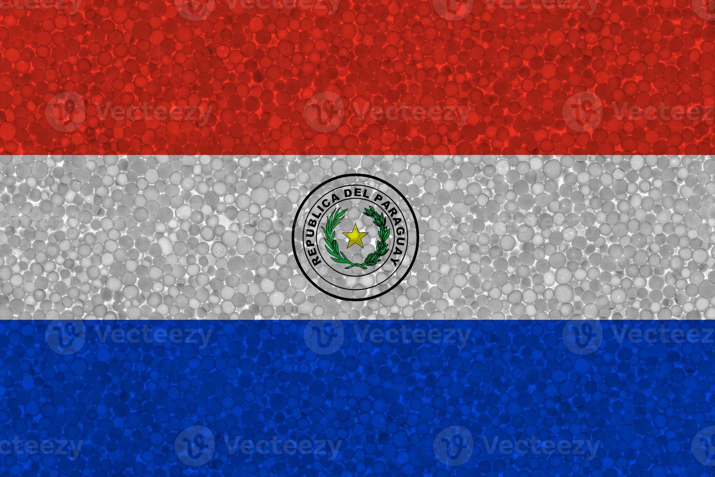 Flag of Paraguay on styrofoam texture photo