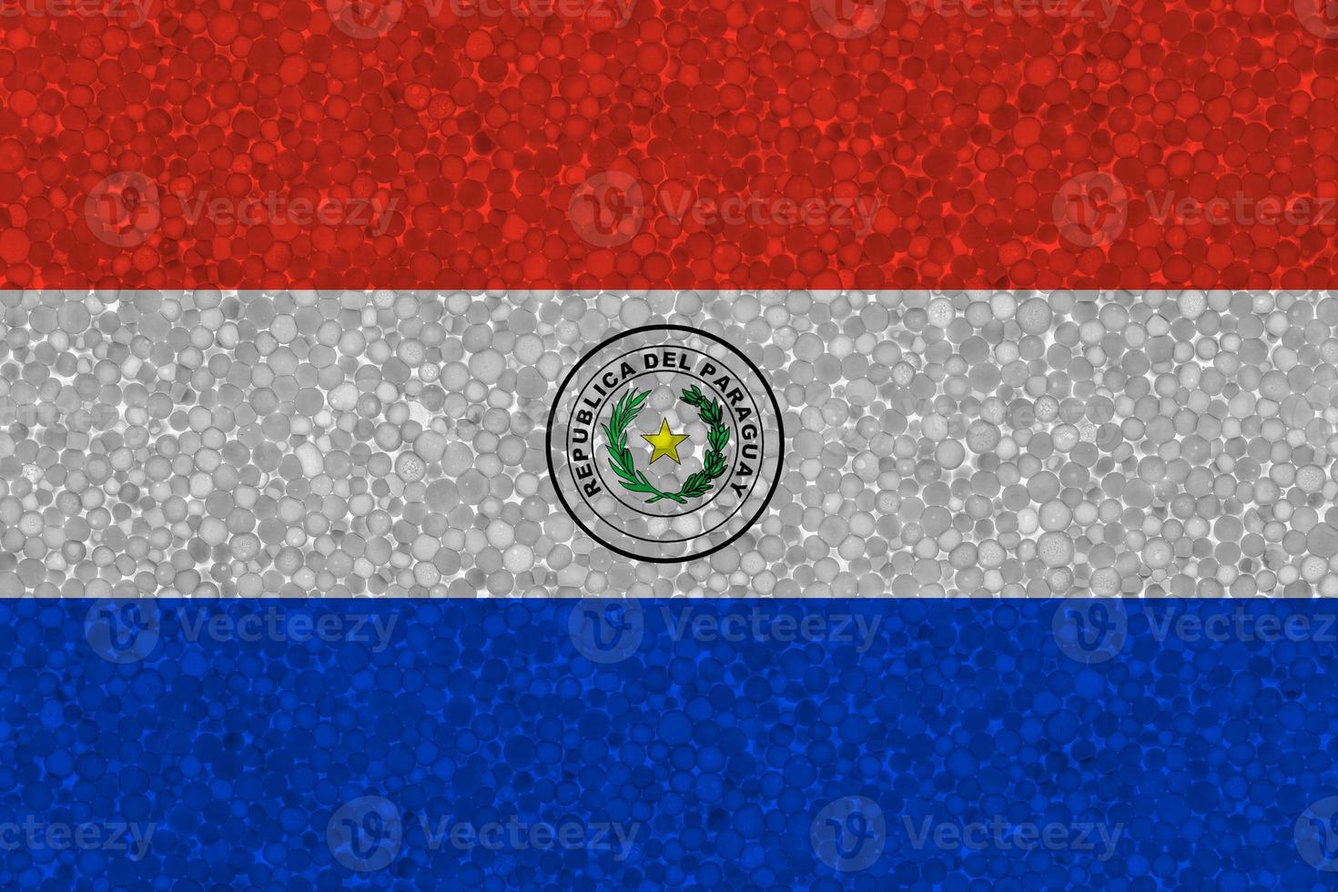 bandera de paraguay en textura de espuma de poliestireno foto