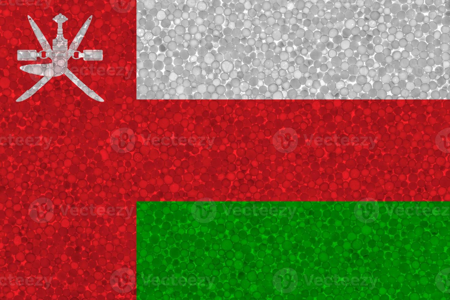 Flag of Oman on styrofoam texture photo