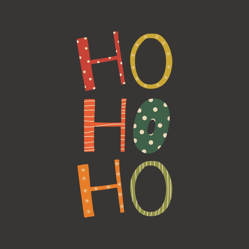 Ho ho ho abstract Christmas greeting card vector