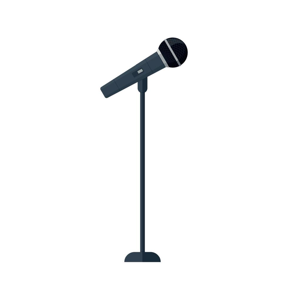 Microphone vector. News illustration. News on television and radio. Interview.Microphone for karaoke vector