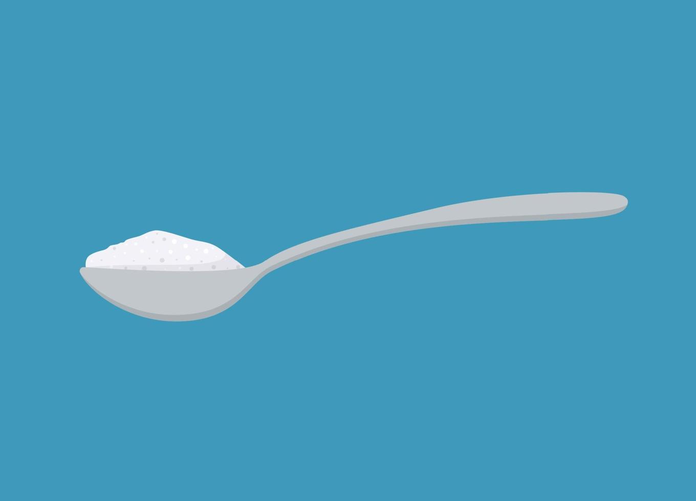 Spoon with sugar salt icon. Teaspoon side view powder for tea or coffee. vector