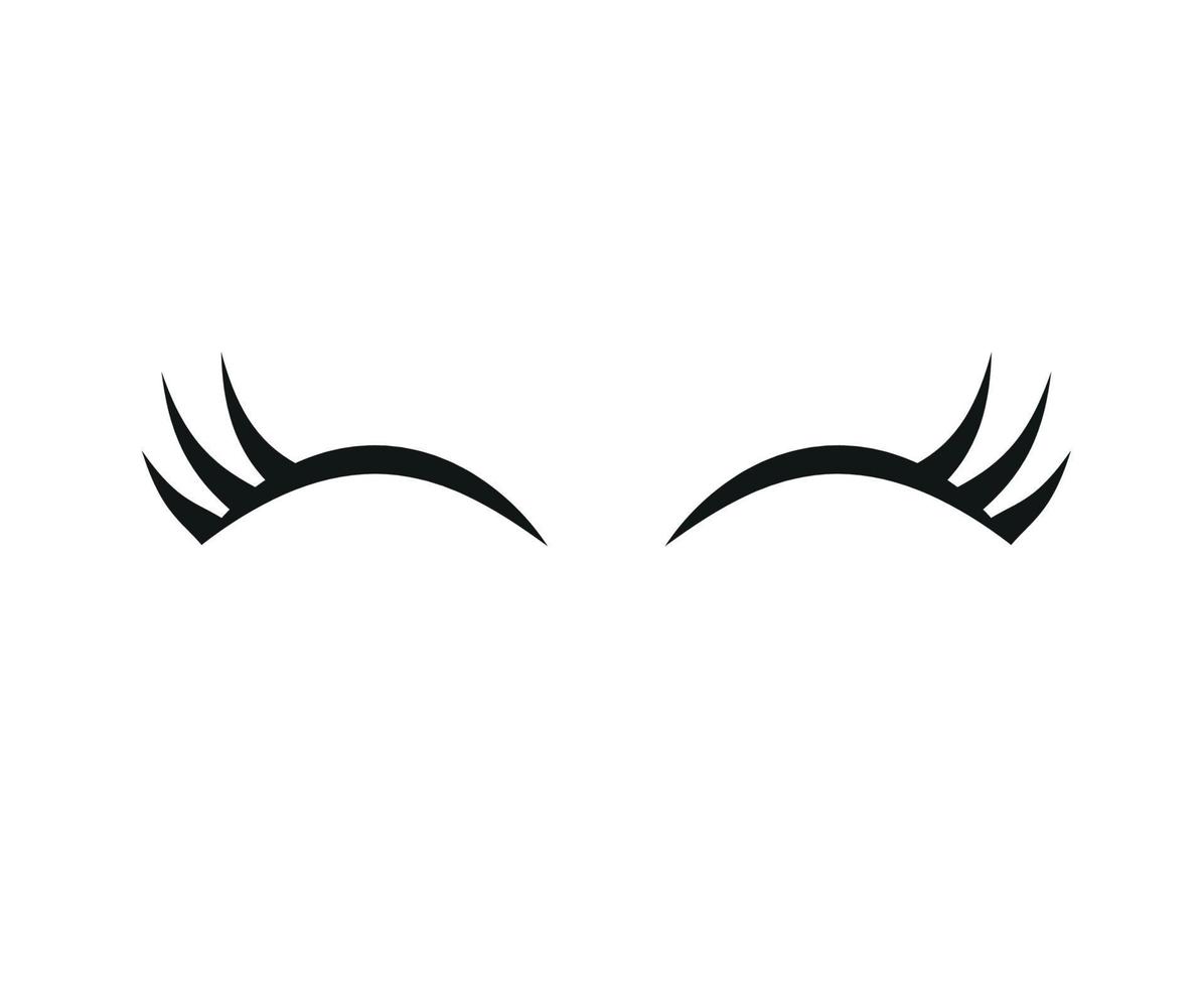 Black False eyelashes. Mascara single decorative element. vector