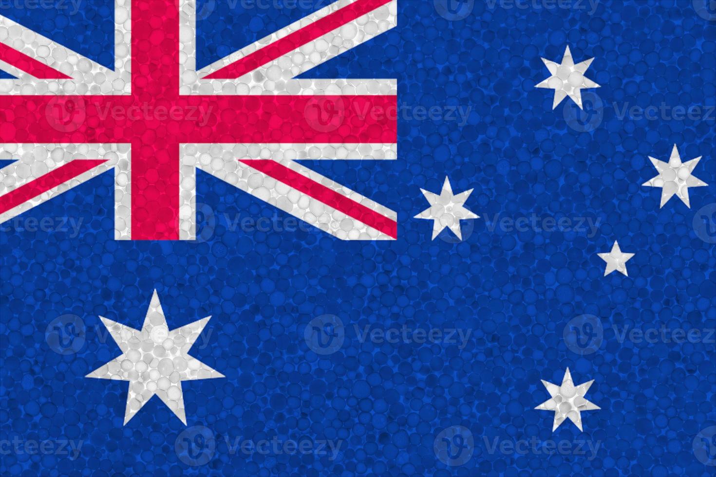 Flag of Australia on styrofoam texture photo