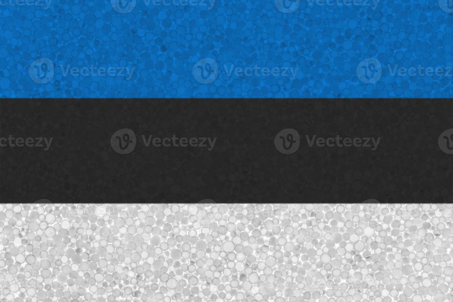 Flag of Estonia on styrofoam texture photo