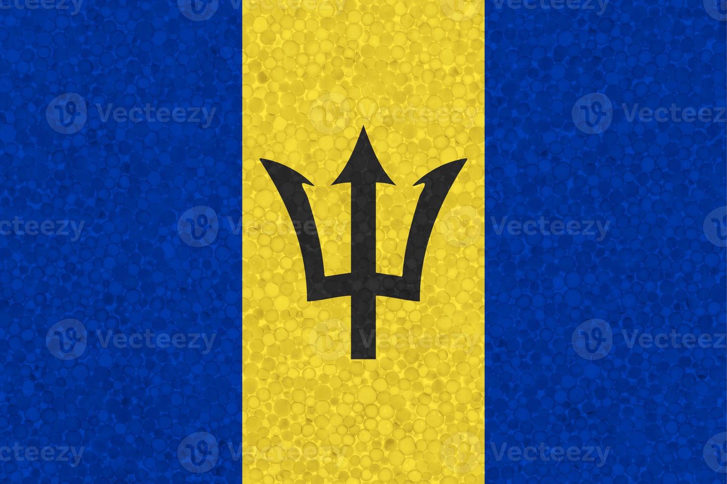 Flag of Barbados on styrofoam texture photo