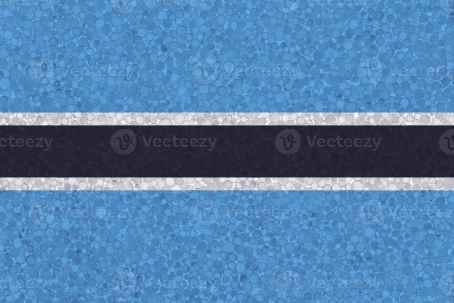 Flag of Botswana on styrofoam texture photo