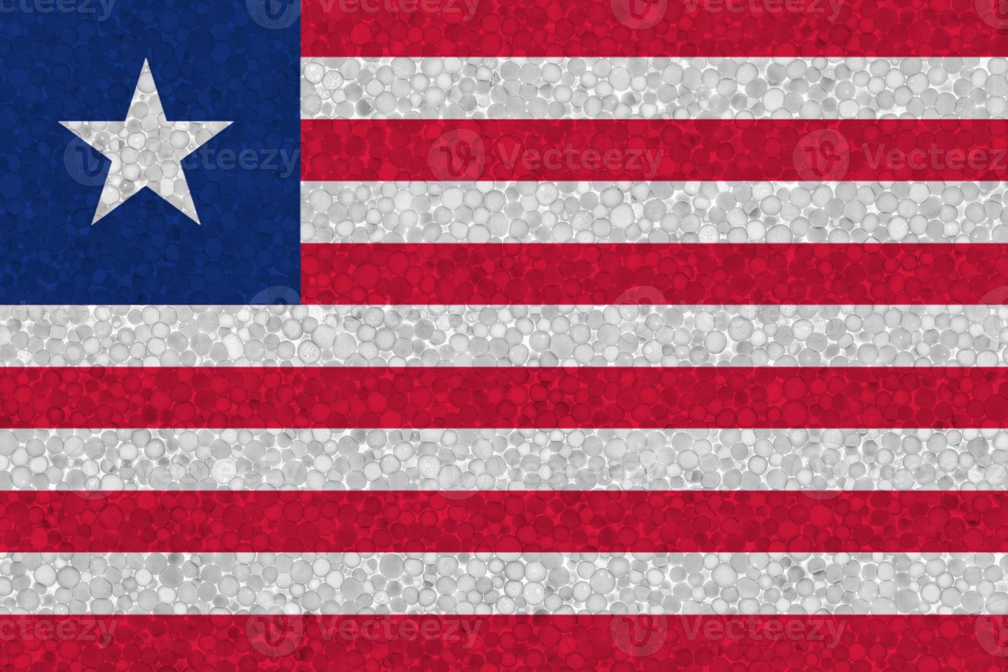 Flag of Liberia on styrofoam texture photo