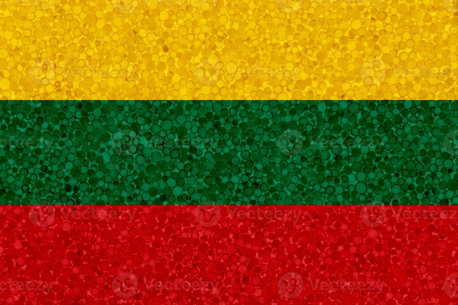 Flag of Lithuania on styrofoam texture photo
