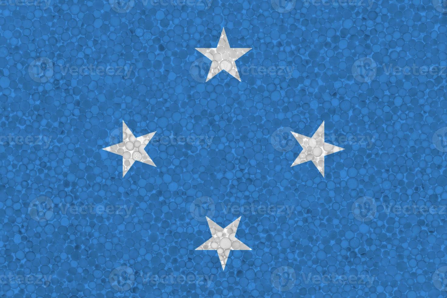 Flag of the Federated States of Micronesia on styrofoam texture photo