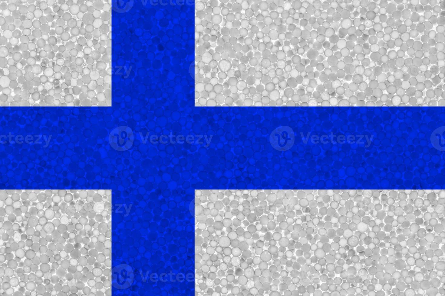 Flag of Finland on styrofoam texture photo