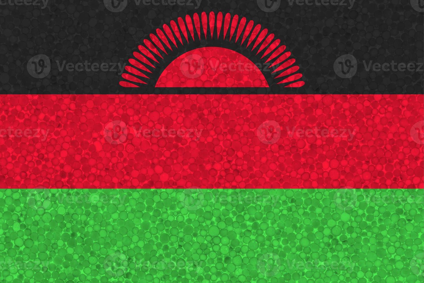 Flag of Malawi on styrofoam texture photo
