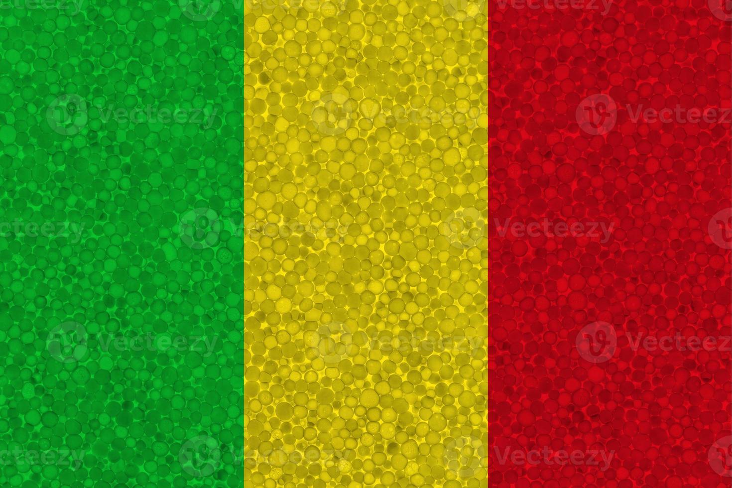 Flag of Mali on styrofoam texture photo