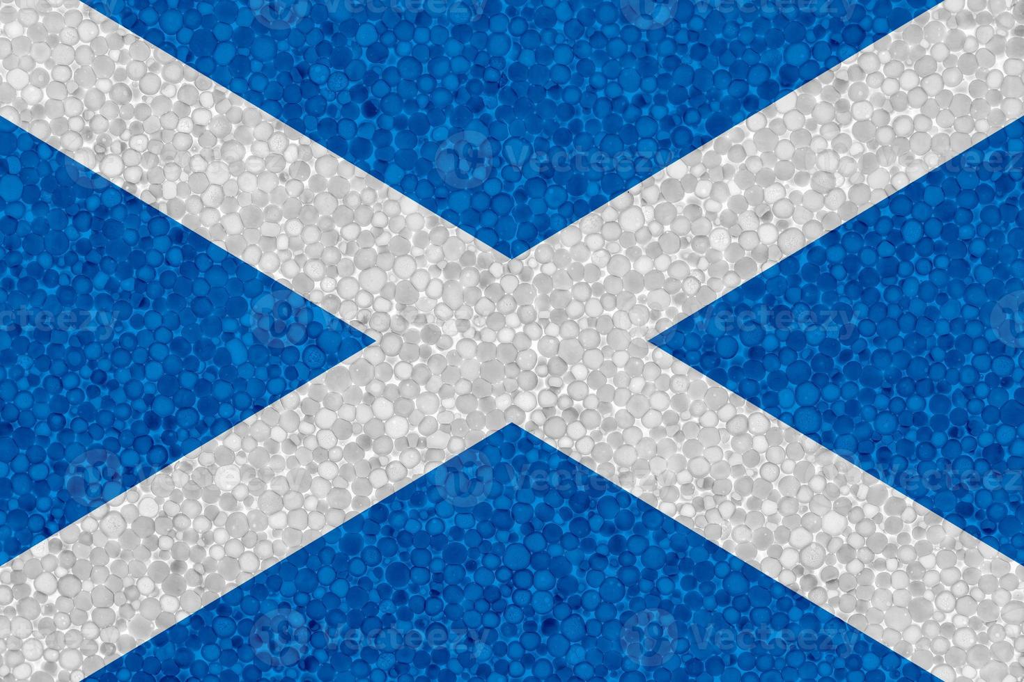 Flag of Scotland on styrofoam texture photo