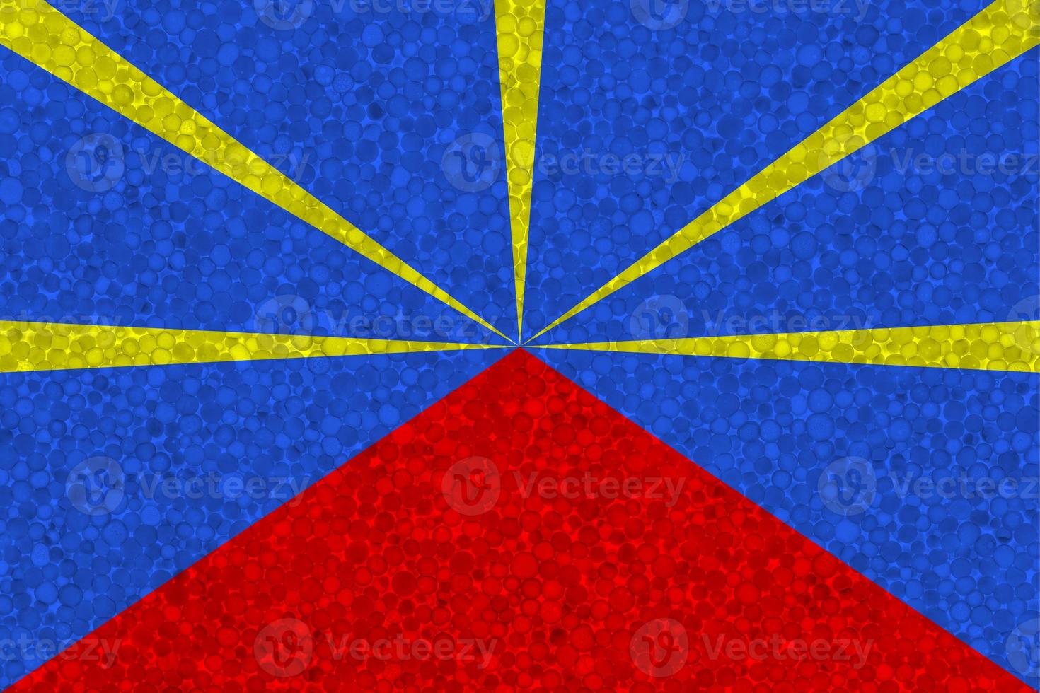 Flag of Reunion on styrofoam texture photo