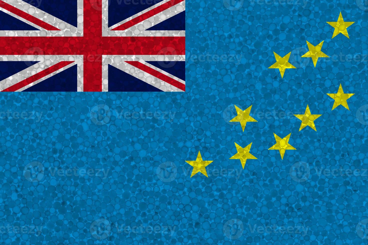 Flag of Tuvalu on styrofoam texture photo