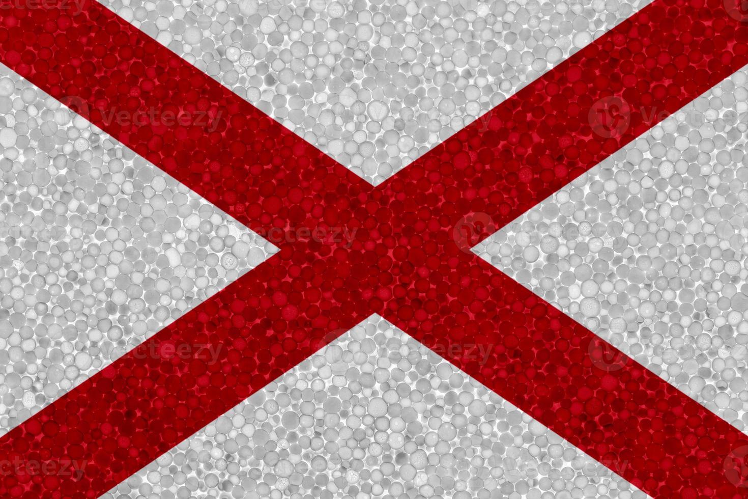 Flag of Alabama on styrofoam texture photo