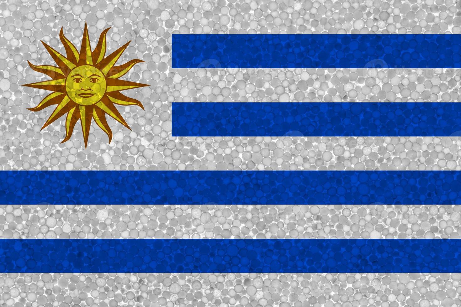 bandera de uruguay en textura de espuma de poliestireno foto