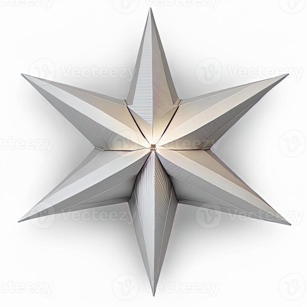 3d christmas star on isolated white background. Holiday, celebration, december, merry christmas photo