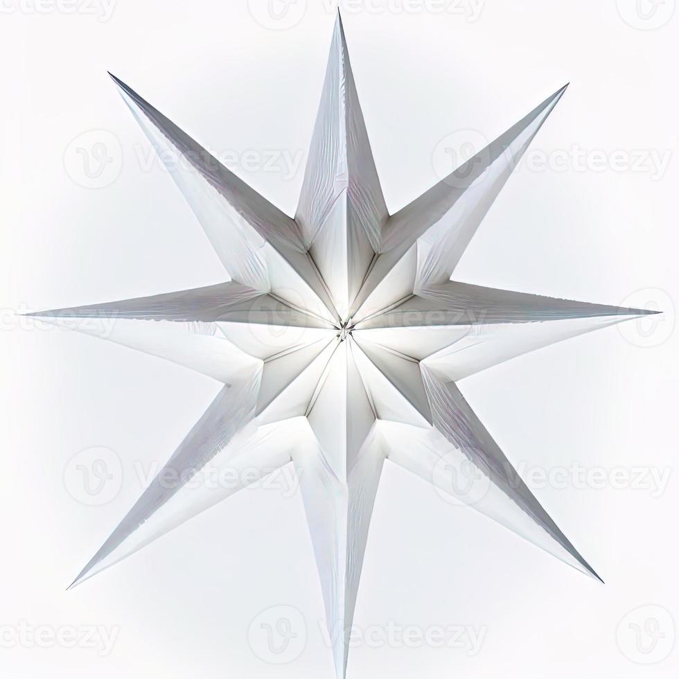 3d christmas star on isolated white background. Holiday, celebration, december, merry christmas photo