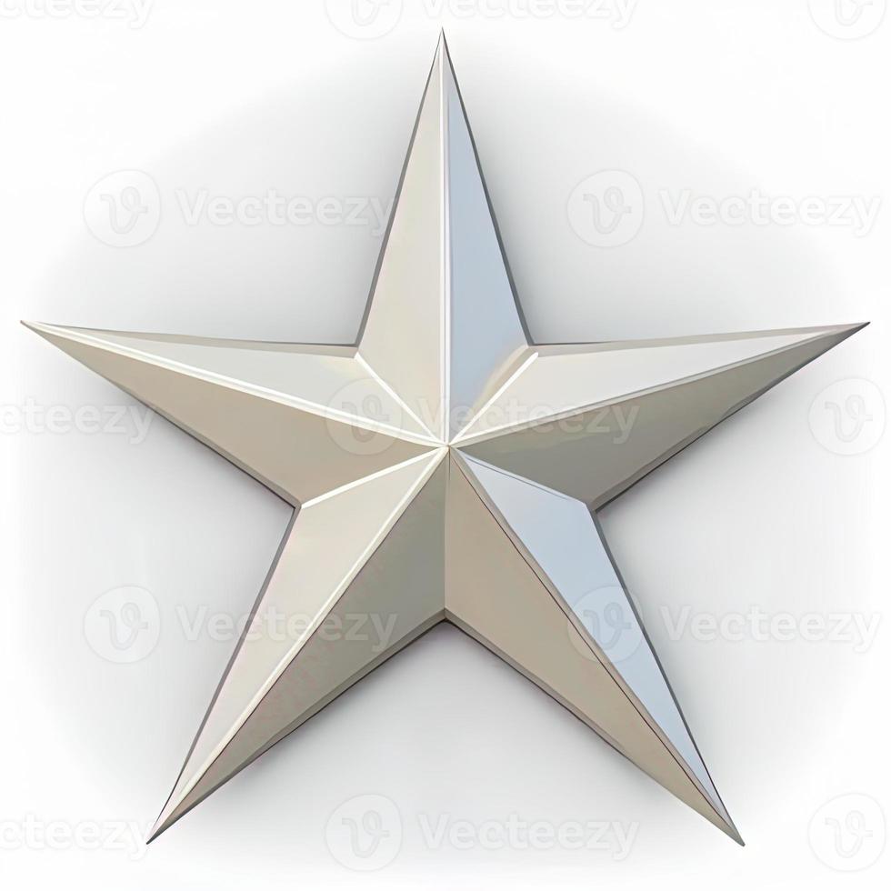 3d christmas star on isolated white background. Holiday, celebration, december, merry christmas photo