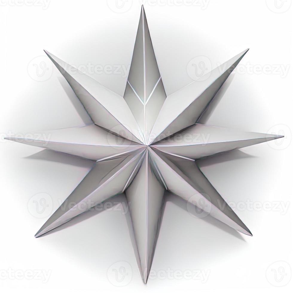 3d christmas star on isolated white background. Holiday, celebration, december, merry christmas photo