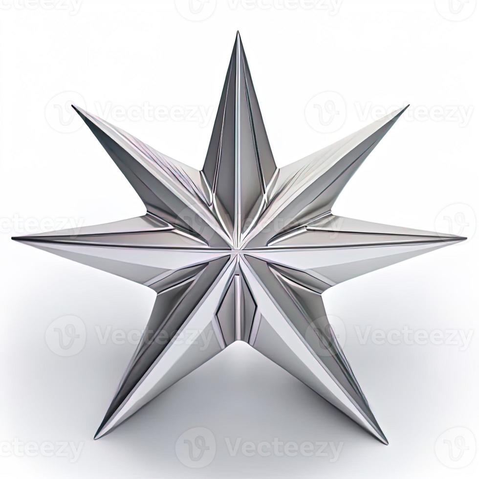 3d christmas star on isolated white background. Holiday, celebration, december, merry christmas photo