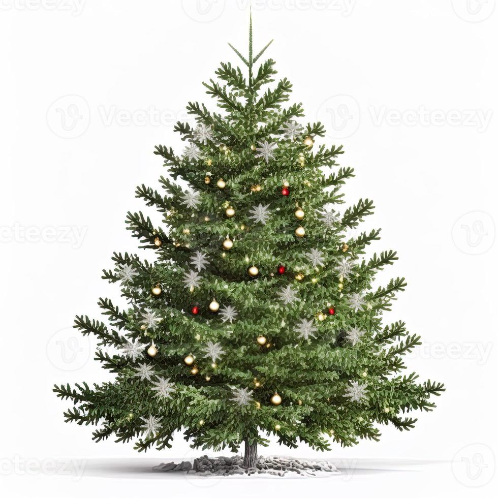 3d christmas tree on isolated white background. Holiday, celebration, december, merry christmas photo