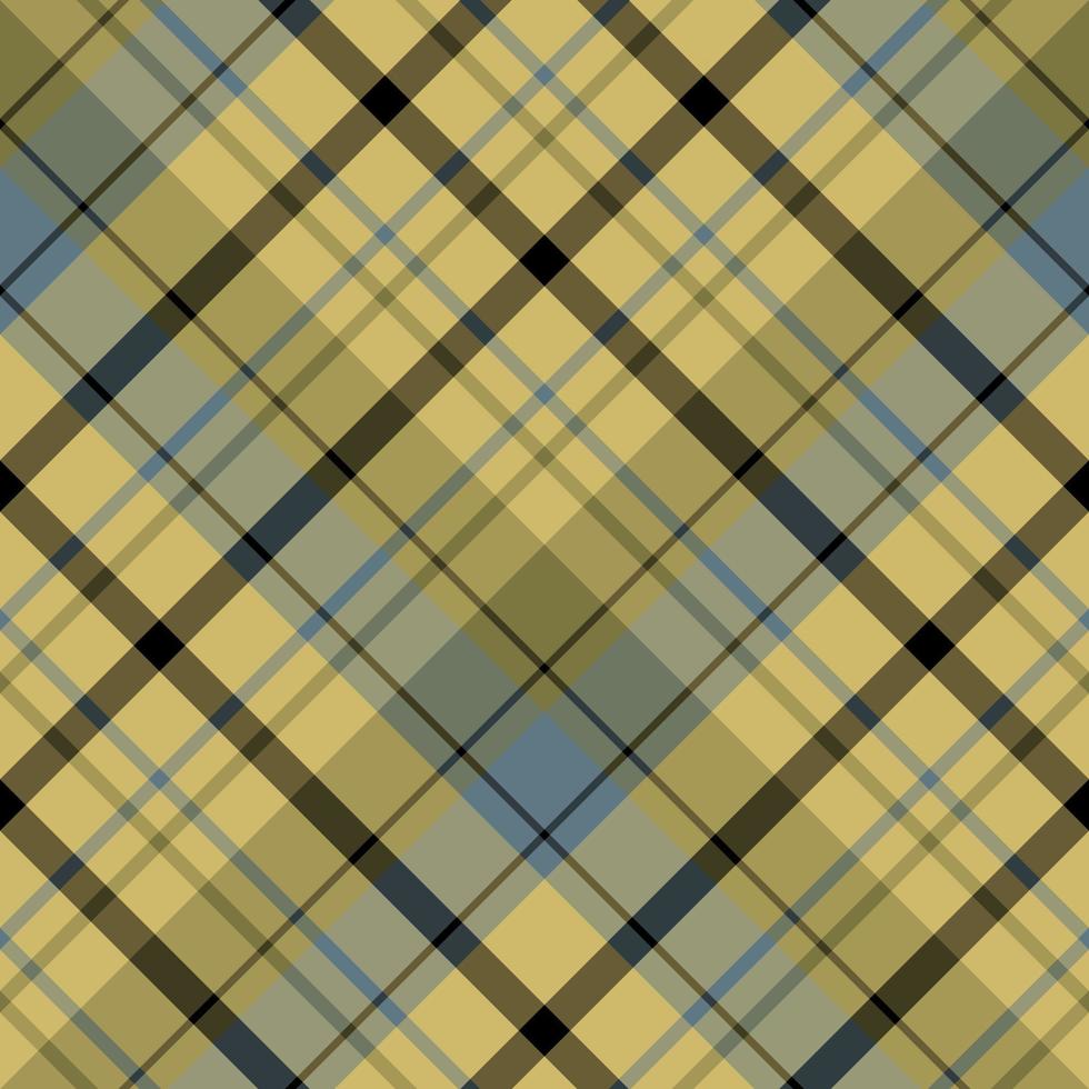 Seamless pattern in swamp beige, discreet blue and black colors for plaid, fabric, textile, clothes, tablecloth and other things. Vector image. 2