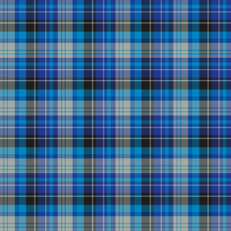 Seamless pattern in gray, black and blue colors for plaid, fabric, textile, clothes, tablecloth and other things. Vector image.