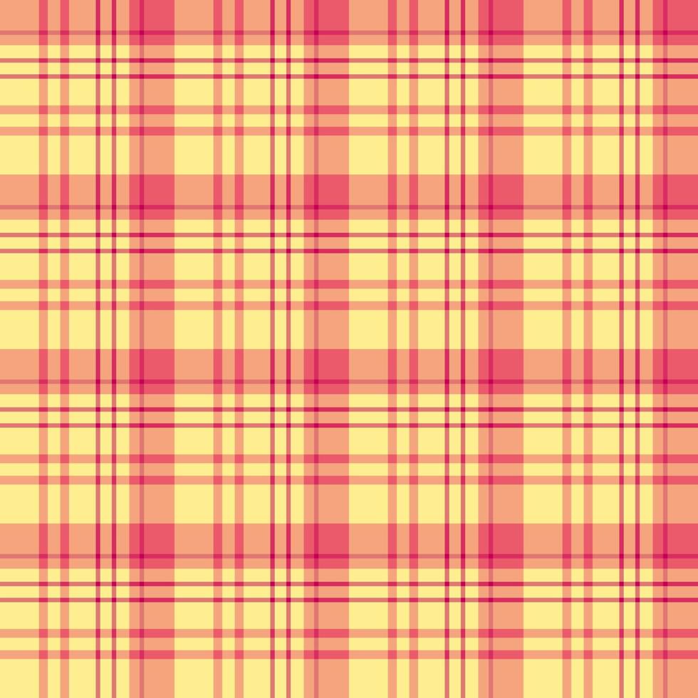 Seamless pattern in light yellow and bright pink colors for plaid, fabric, textile, clothes, tablecloth and other things. Vector image.