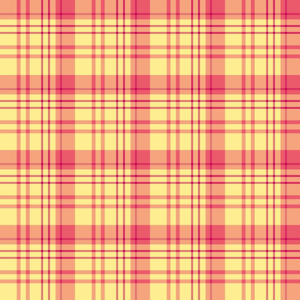 Seamless pattern in light yellow and bright pink colors for plaid, fabric, textile, clothes, tablecloth and other things. Vector image.