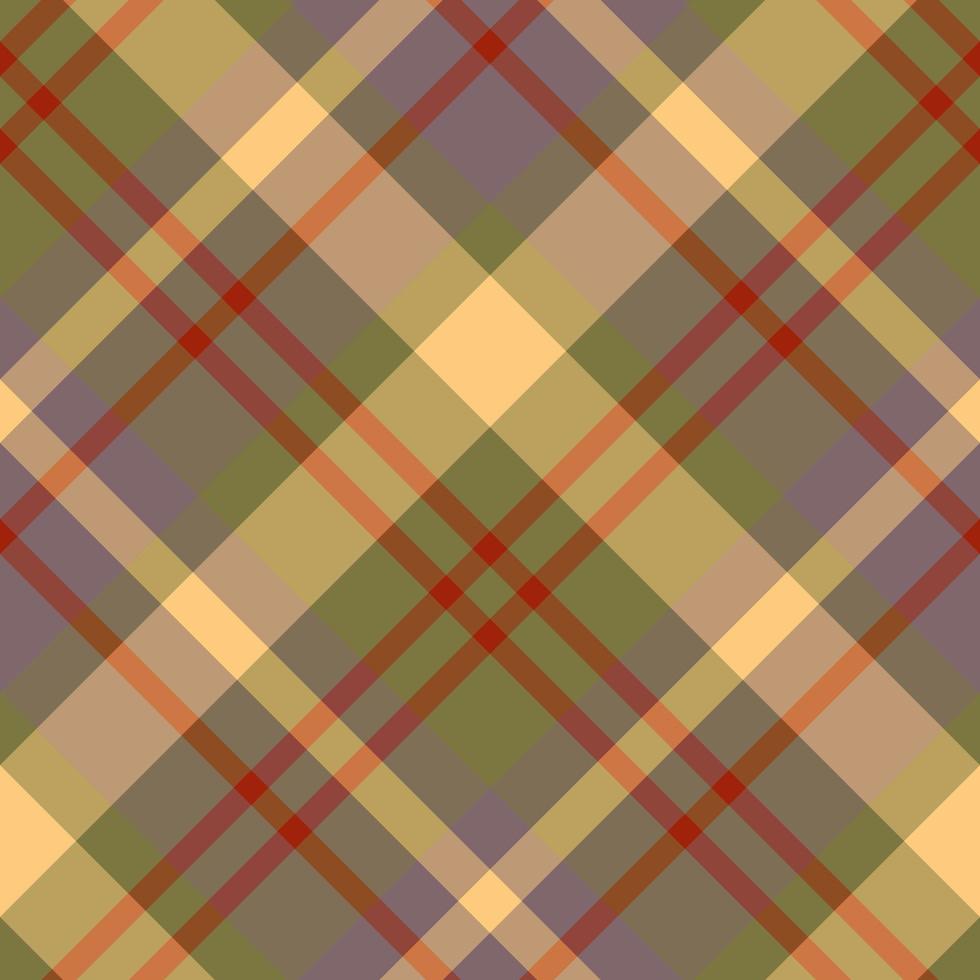 Seamless pattern in simple red, yellow, discreet green and violet colors for plaid, fabric, textile, clothes, tablecloth and other things. Vector image. 2