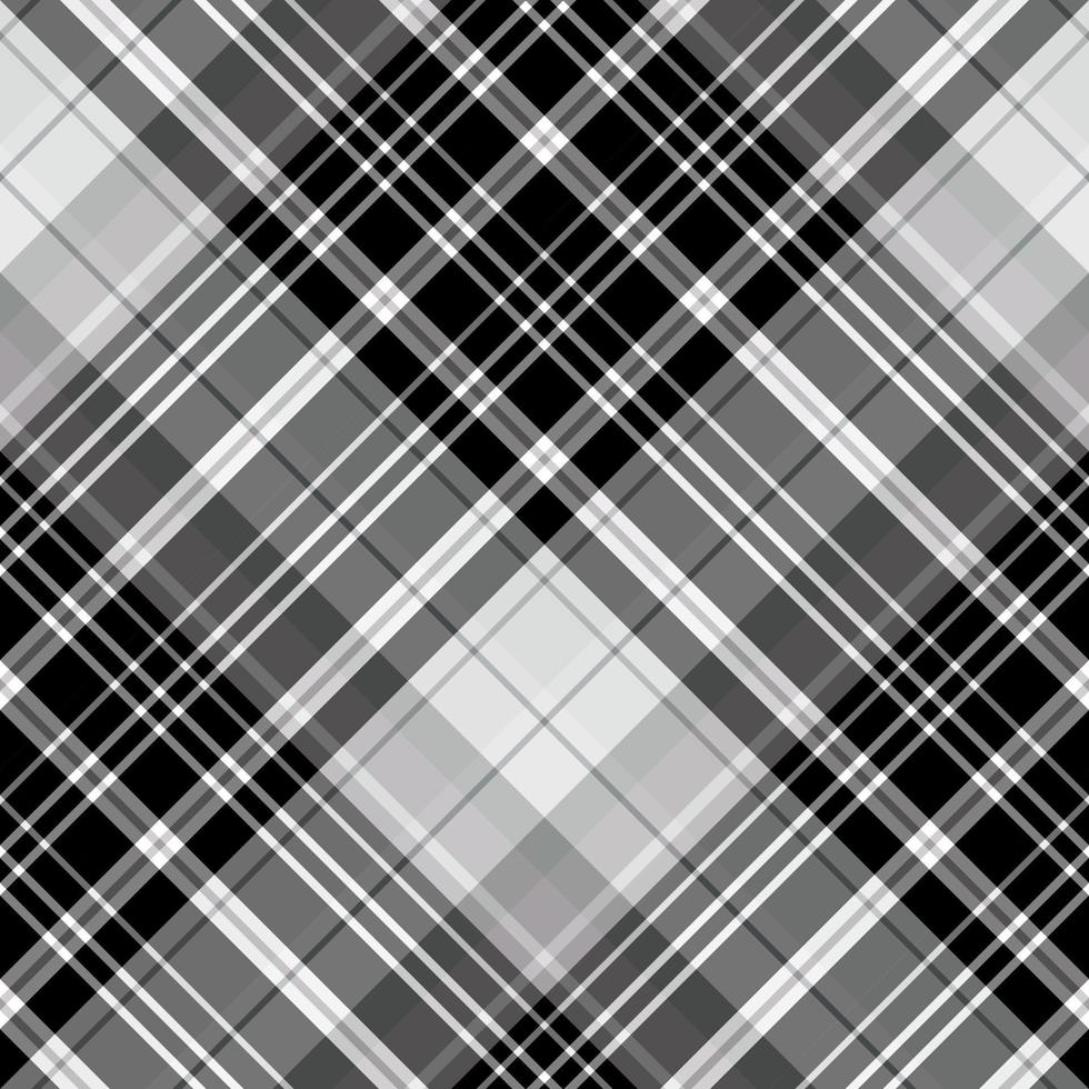 Seamless pattern in stylish black, gray and white colors for plaid, fabric, textile, clothes, tablecloth and other things. Vector image. 2
