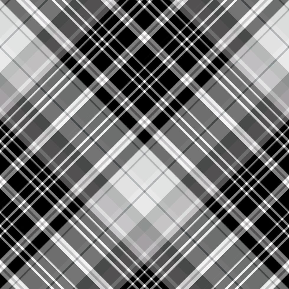 Seamless pattern in stylish black, gray and white colors for plaid, fabric, textile, clothes, tablecloth and other things. Vector image. 2