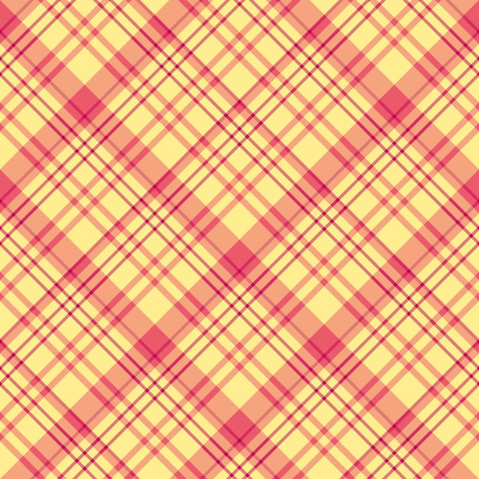 Seamless pattern in light yellow and bright pink colors for plaid, fabric, textile, clothes, tablecloth and other things. Vector image. 2