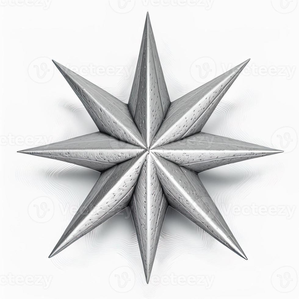 3d christmas star on isolated white background. Holiday, celebration, december, merry christmas photo