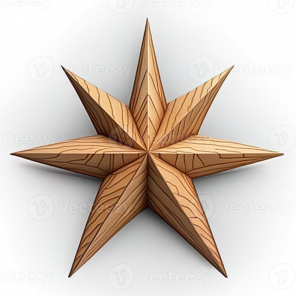 3d christmas star on isolated white background. Holiday, celebration, december, merry christmas photo