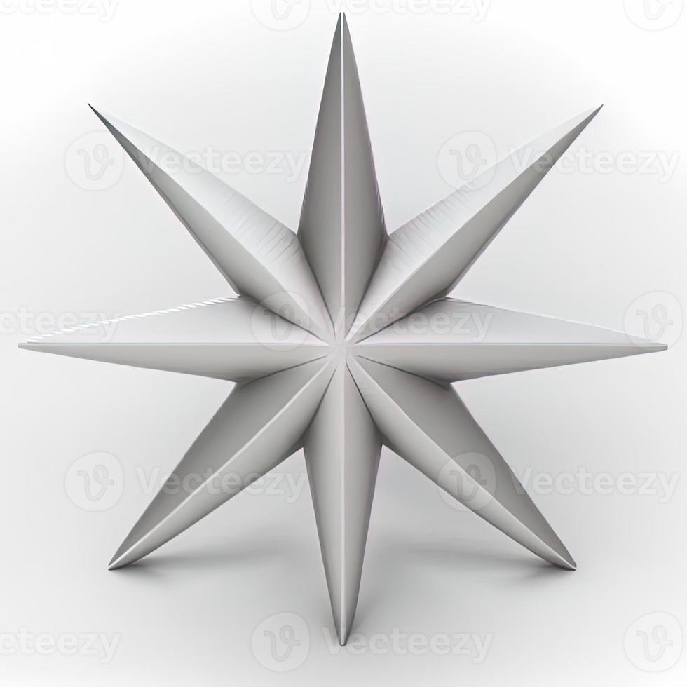 3d christmas star on isolated white background. Holiday, celebration, december, merry christmas photo