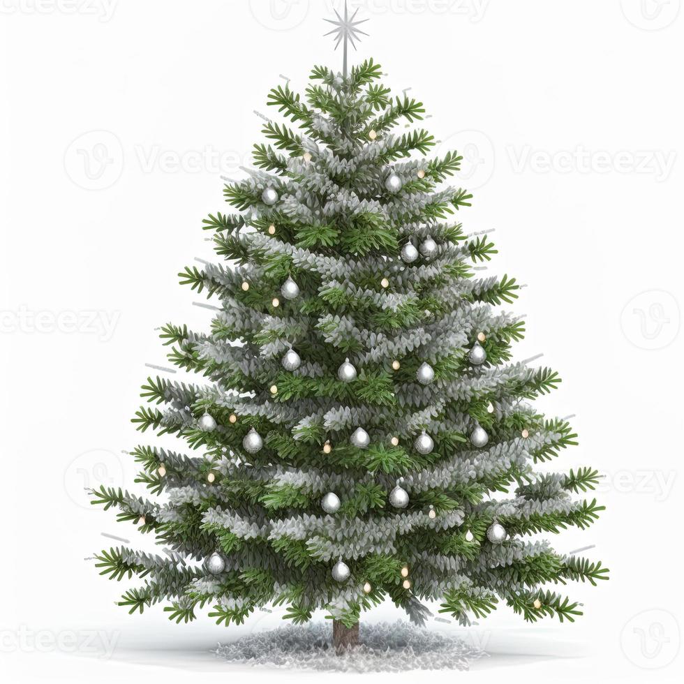 3d christmas tree on isolated white background. Holiday, celebration, december, merry christmas photo