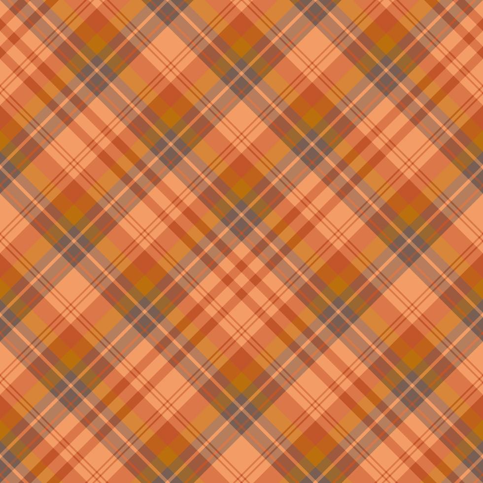 Seamless pattern in orange and brown colors for plaid, fabric, textile, clothes, tablecloth and other things. Vector image. 2
