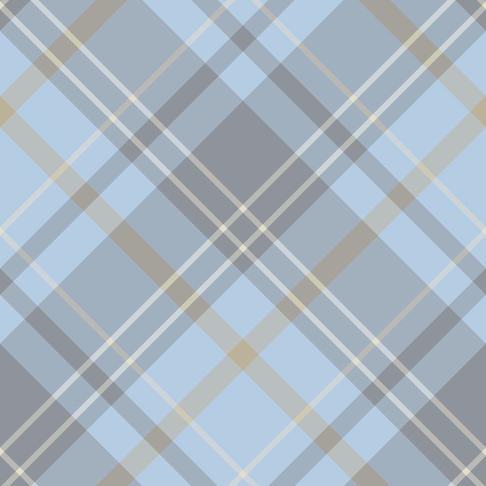 Seamless pattern in discreet blue and beige colors for plaid, fabric, textile, clothes, tablecloth and other things. Vector image. 2