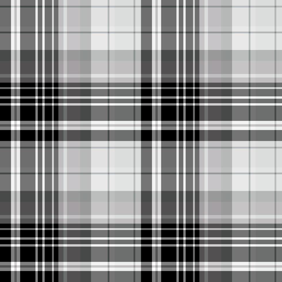 Seamless pattern in stylish black, gray and white colors for plaid, fabric, textile, clothes, tablecloth and other things. Vector image.